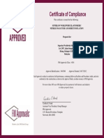Certificate of Compliance: Superlon Worldwide Elastomeric Nitrile Foam Tube and Sheet Insulation