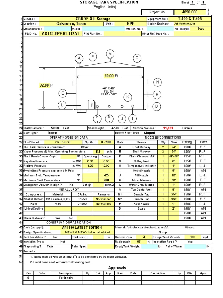 API 650 Tank Design Ver 1 | PDF | Applied And Interdisciplinary Physics ...