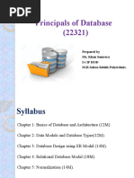 Principals of Database (22321) : Prepared by Ms. Khan Sameera I/C If Hod M.H.Saboo Siddik Polytechnic