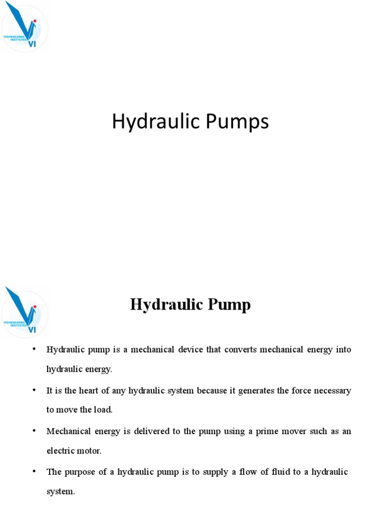 Hydraulic Pumps PDF Pump Fluid Mechanics