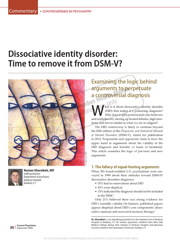 DISSOCIATIVE IDENTITY DISORDER DSM 5 visual data 2