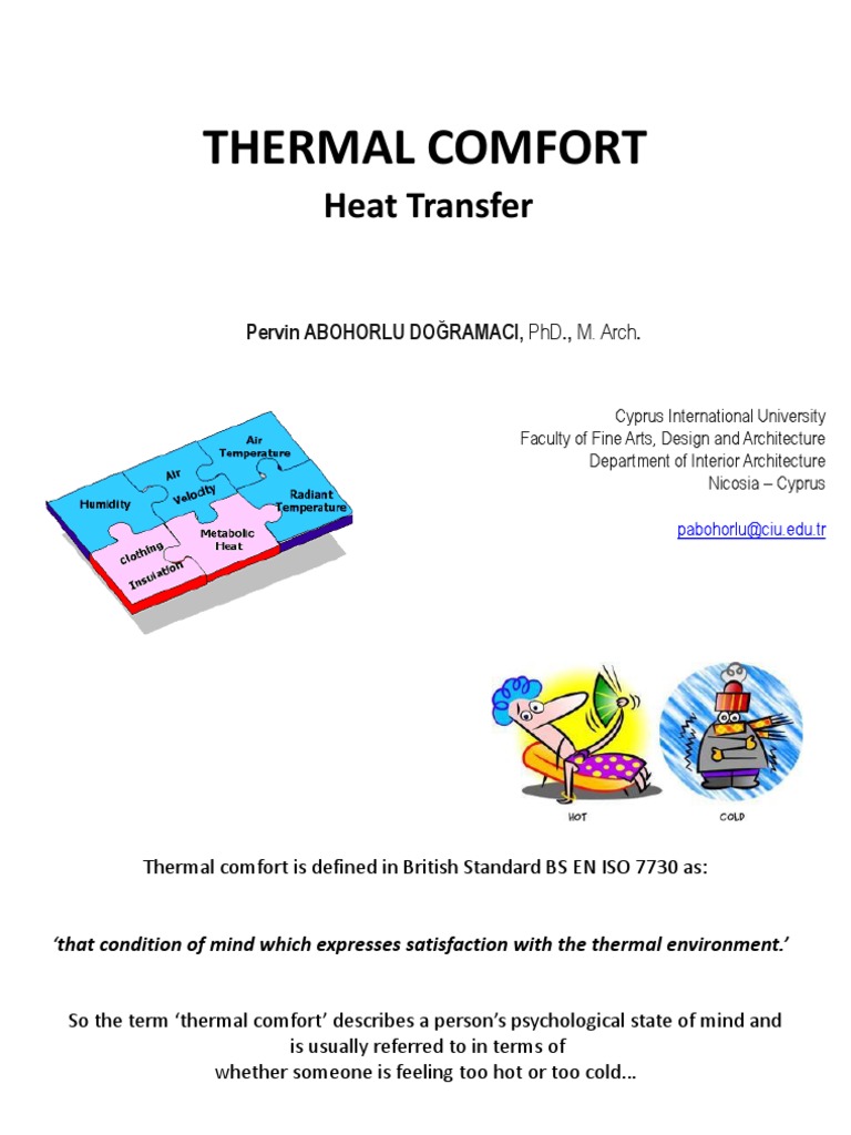 3 Thermal Comfort | PDF | Thermal Conduction | Heat Transfer