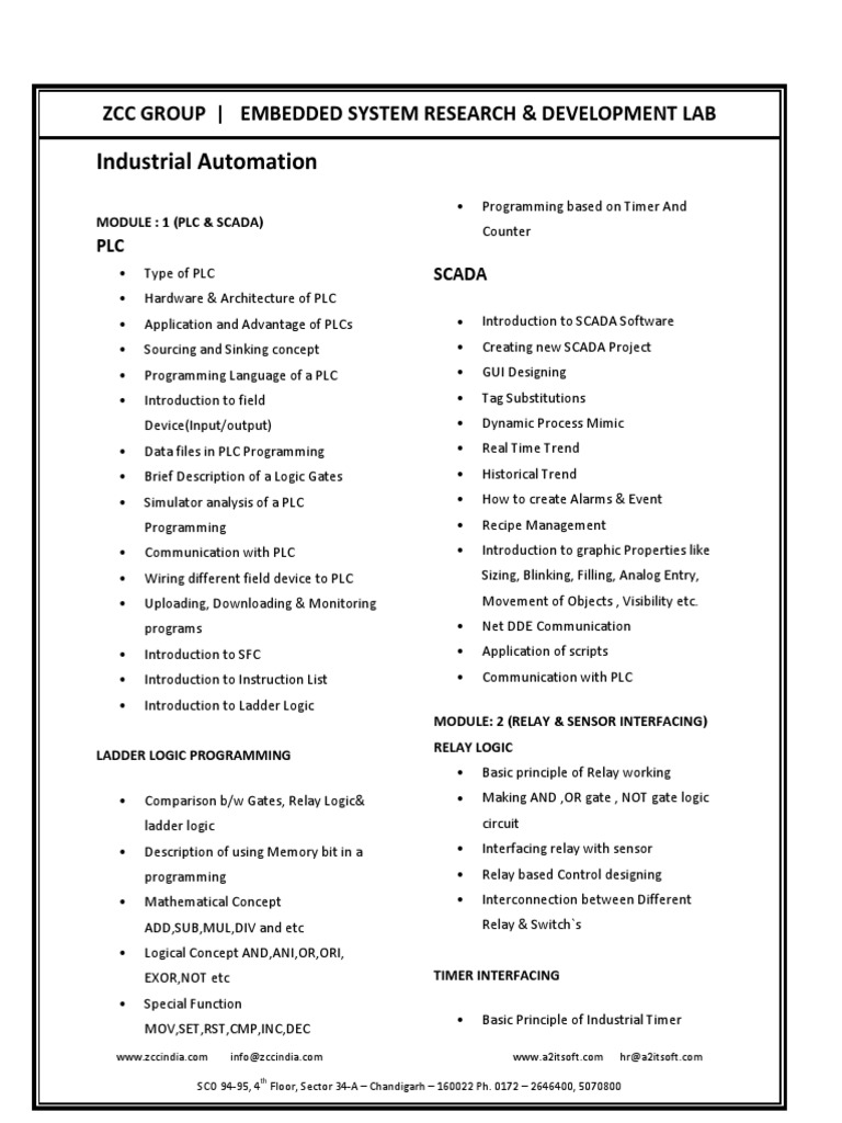 PLC & SCADA Training Overview | PDF | Programmable Logic Controller | Scada