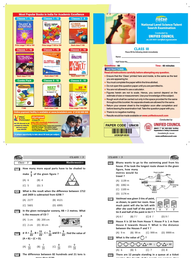 National Science Talent Exam Class 3 | PDF | Plants | Mercury (Planet)