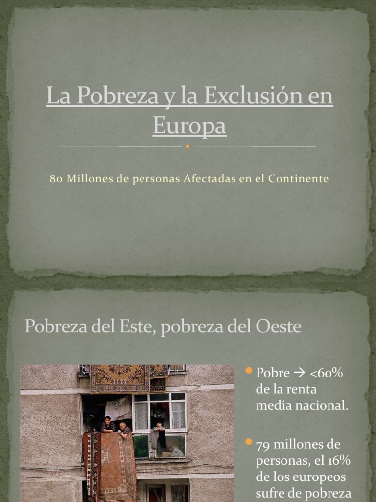 La Pobreza y La Exclusión en Europa | PDF | Pobreza | Pobreza e indigencia