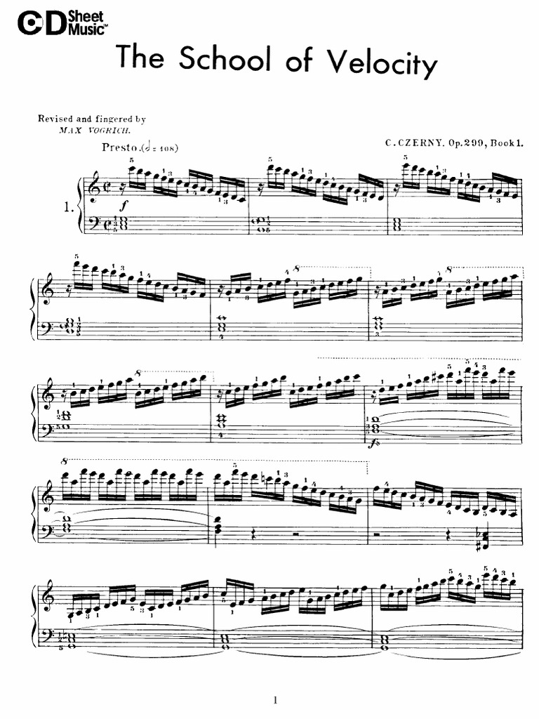 Czerny - The School of Velocity, Op 299 | PDF