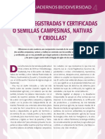 Semillas Registradas y Certificadas o Semillas Campesinas, Nativas y Criollas - Cuadernos de Biodiversidad #4