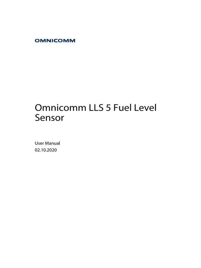 LLS5 5 Fuel Level SensormanualENGLISH PDF Humidity Calibration