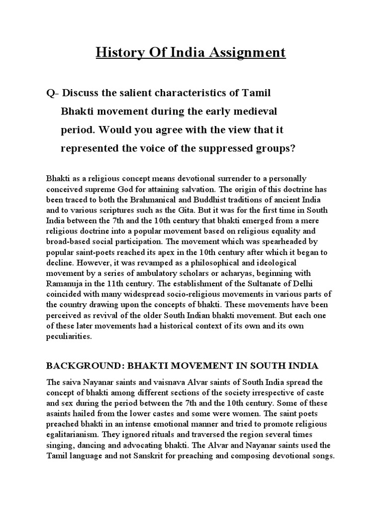 Tamil Bhakti Movement: Key Features | PDF | Bhakti Movement | Bhakti