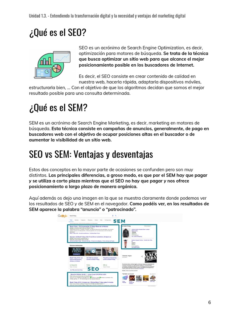 SEO y SEM: Claves del Marketing Digital | PDF | Posicionamiento en ...