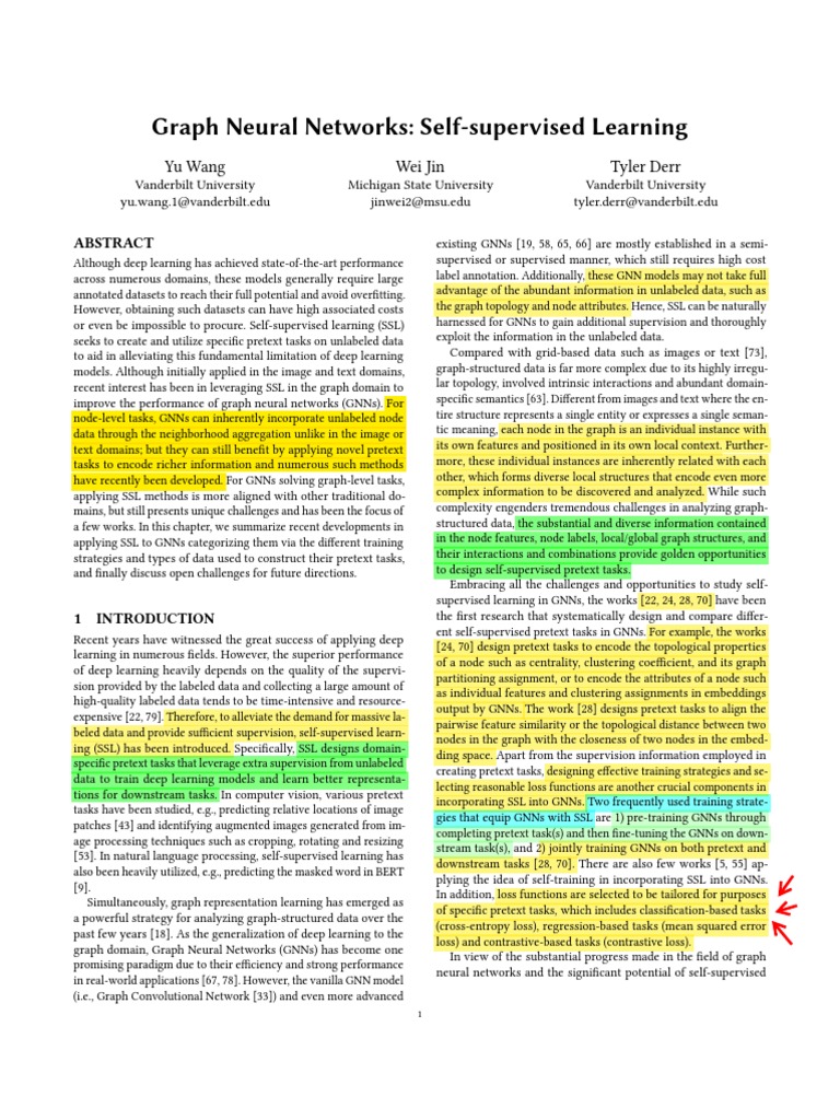 Self-Supervised Learning for GNNs | PDF | Statistical Classification ...