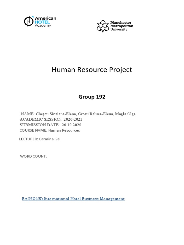 Human Resources Project 1 | PDF | Performance Appraisal | Employment