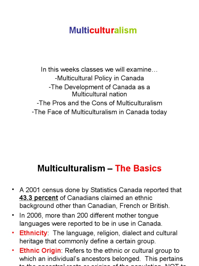 Overview of Canada's Multiculturalism Act | PDF | Multiculturalism | Canada