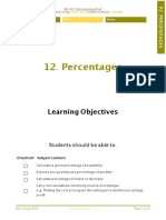 12 - Percentages: Learning Objectives