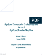 High Speed Communication Circuits and Systems High Speed, Broadband Amplifiers