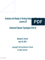 Analysis and Design of Analog Integrated Circuits Advanced Opamp Topologies (Part II)