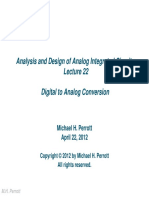 Analysis and Design of Analog Integrated Circuits Digital To Analog Conversion