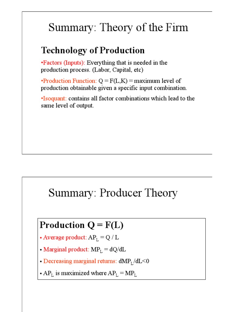 Understanding Producer Theory Basics | PDF | Teaching Methods ...