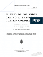 #12. El Paso de Los Andes, Camino A Través de Cuatro Cordilleras. Conferencia Pronunciada El 17 de Agosto de 1948 Por El Dr. Eduardo Acevedo Diaz.