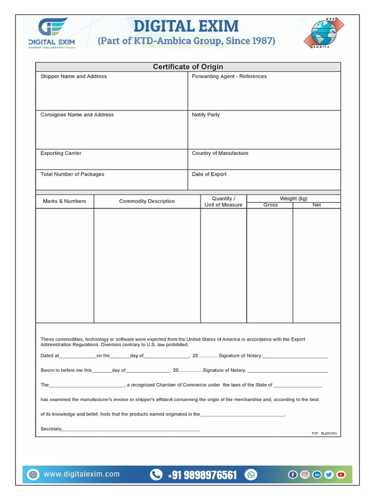 Country of Origin Format | PDF