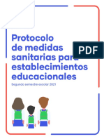 Protocolo Sanitario Para Establecimientos Educacionales