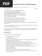 Piping and Instrumentation Diagram PID Designer Checklist