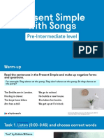 Present-Simple-With-Songs Worksheet Pre