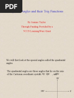 Trig Functions of Special Angles