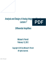Analysis and Design of Analog Integrated Circuits Differential Amplifiers