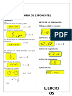 TEORÍA DE EXPONENTES Y LEYES DE LA RADICACIÓN