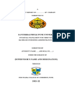 Savitribai Phule Pune University: A Project Report On . of Company Submitted To