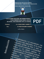 "La Alfabetización Informacional e Informatica y Sus Beneficios para Los Docentes de Nivel Secundario en La Ciudad de El Alto