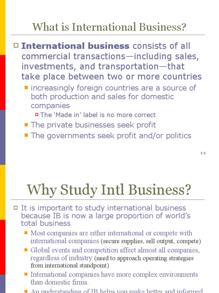 Understanding International Business Concepts | PDF | Globalization ...