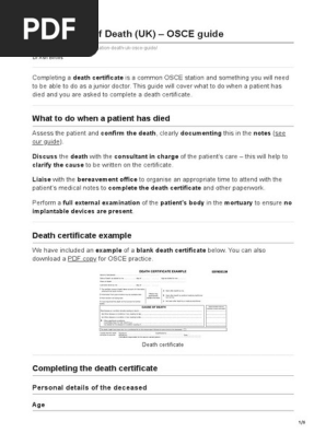 geekymedics.com-Certification of Death UK  OSCE guide