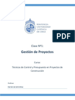 Clase 1 Técnicas de Control y Presupuesto en Proyectos de Construcción