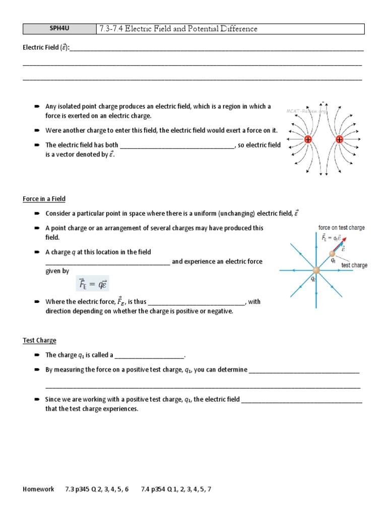 Electric Field and Potential Difference | PDF | Electric Field | Voltage
