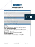 BBA - Introduction To Mathematics Course Outline