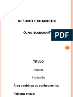 Como Elaborar Resumo Expandido