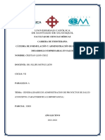 GENERALIDADES DE ADMINISTRACION DE PROYECTOS DE SALUD