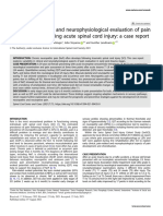 Variabilidad en La Evaluación Clínica y Neurofisiológica Del Desarrollo Del Dolor Después de Una Lesión Aguda de La Médula Espinal Reporte de Un Caso