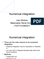 Numerical Integration: Joko Wintoko Matematika Teknik Kimia 2 JTK/FT/UGM/2011