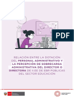 RELACIÓN ENTRE LA DOTACIÓN DEL PERSONAL ADMINISTRATIVO Y LA PERCEPCIÓN DE SOBRECARGA ADMINISTRATIVA DEL DIRECTOR O DIRECTORA DE II.EE DE EBR PÚBLICAS DEL SECTOR EDUCACIÓN