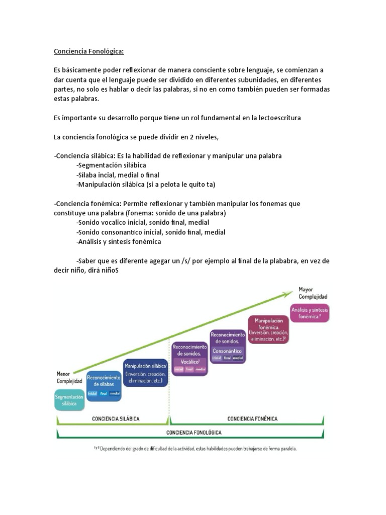 Desarrollo de la Conciencia Fonológica | PDF | Fonología | Palabra
