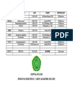 Jadwal Kuliah Pai Semester 2