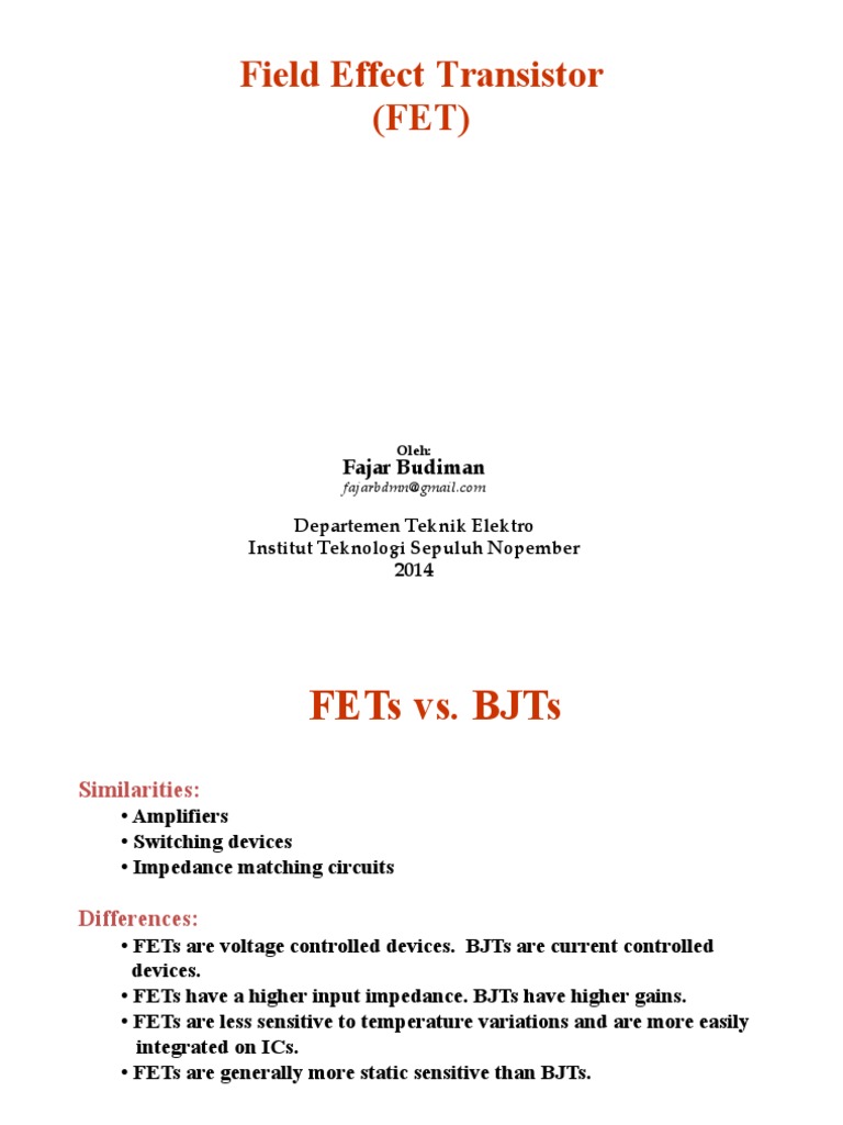 FET Basics: Types, Operation, and Characteristics | PDF | Field Effect ...