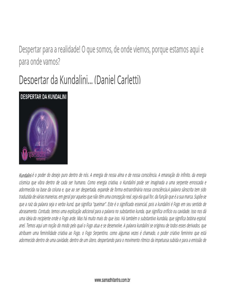 Despertar da Kundalini e Energia Criativa | PDF | Kundalini | Tantra