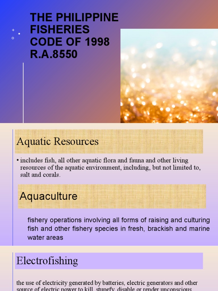 Philippine Fisheries Code Overview | PDF | Overfishing | Coral Reef