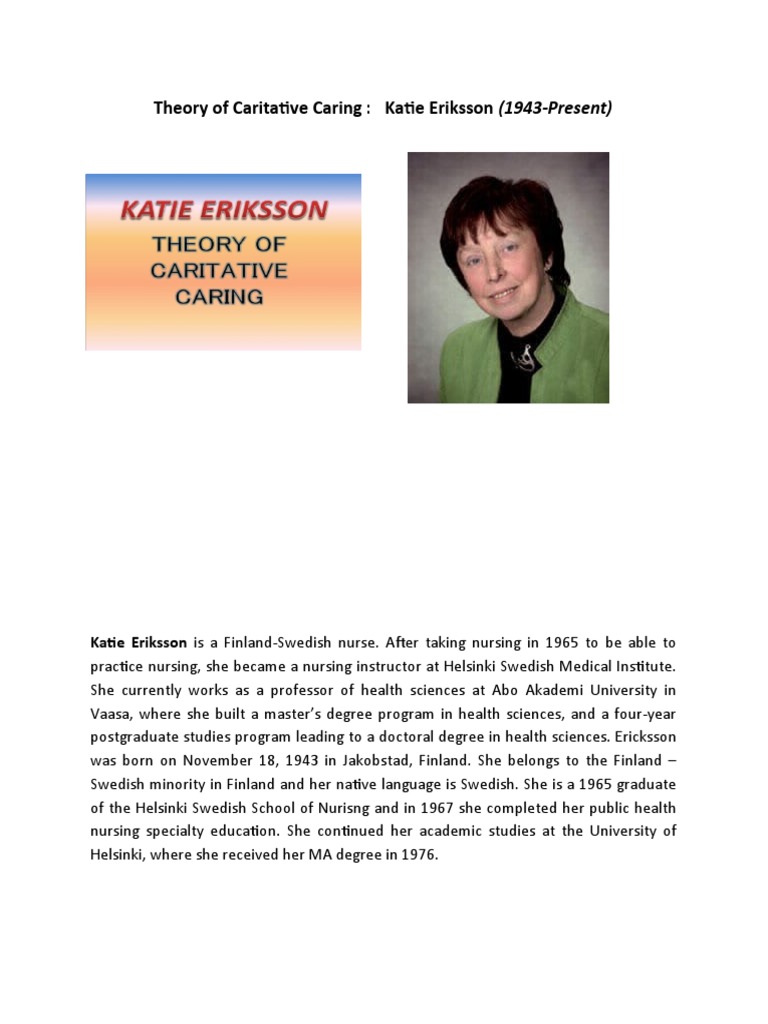 Katie Eriksson's Caritative Caring Theory | PDF | Nursing | Concept