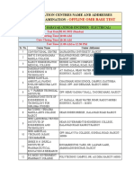 Examination Centres Name and Addresses Type of Examination