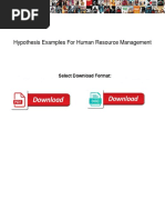 Hypothesis Examples For Human Resource Management